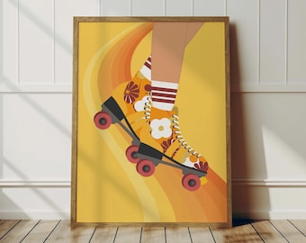 Roller Skate Wall Art: Retro Colourful Home Decor