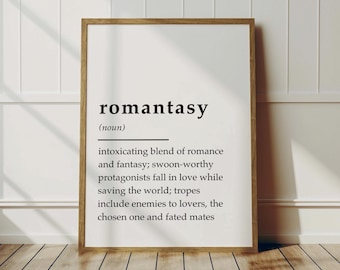 Romantasy Definition Print: Bookish Wall Art for Fantasy Romance Readers