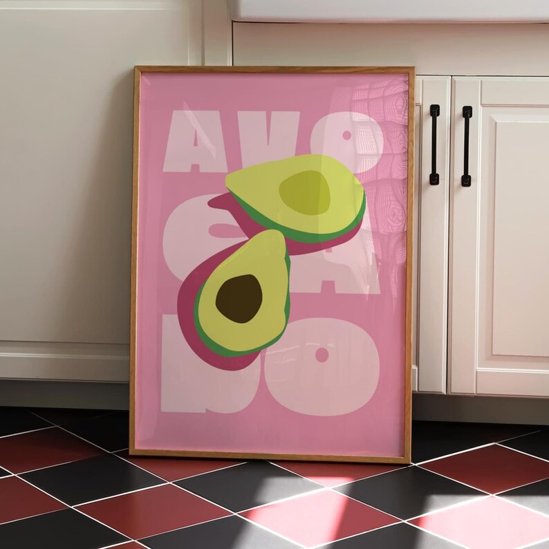 Avocado Kitchen Art Print: Modern Fruit Illustration - Etsy Australia
