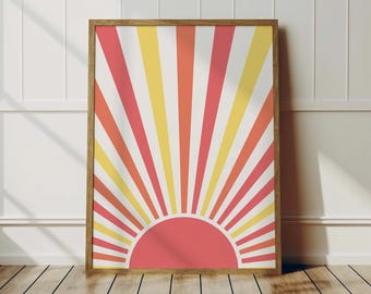 Sunshine Wall Art: Pink And Yellow Colourful Decor