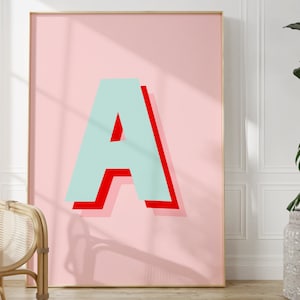 Letter Print Colourful Art, Unframed 4x6/5x7/8x10/A6/A5/A4/A3/A2/A1, Personalised Single Alphabet Letter Initial Wall Art Posters And Prints