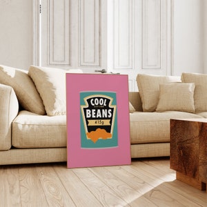 Cool Beans Art Print In Magenta, Unframed 4x6/5x7/8x10/A6/A5/A4/A3/A2/A1, Colourful Kitchen/Bedroom/Living Room Wall Art, Eclectic Decor image 4