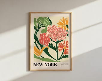 New York Flower Market Print: Bunte Florale Wandkunst
