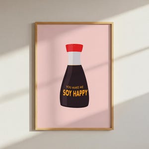 Soy Sauce Pun Art Print: Colourful Kitchen Wall Decor