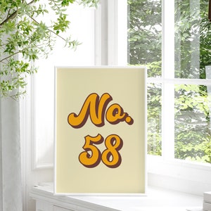 House Number Colourful Print, 4x6/5x7/8x10/A6/A5/A4/A3/A2/A1, Bedroom/Living Room/Hallway/Kitchen Retro Wall Art, New Home Address Gift image 6