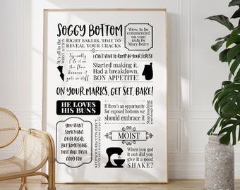 Great British Bake Off Print, Unframed 8x10/A5/A4/A3/A2/A1, Funny Bake Off Quote Prints, James Acaster Bake Off Quote, Baking Pun Prints