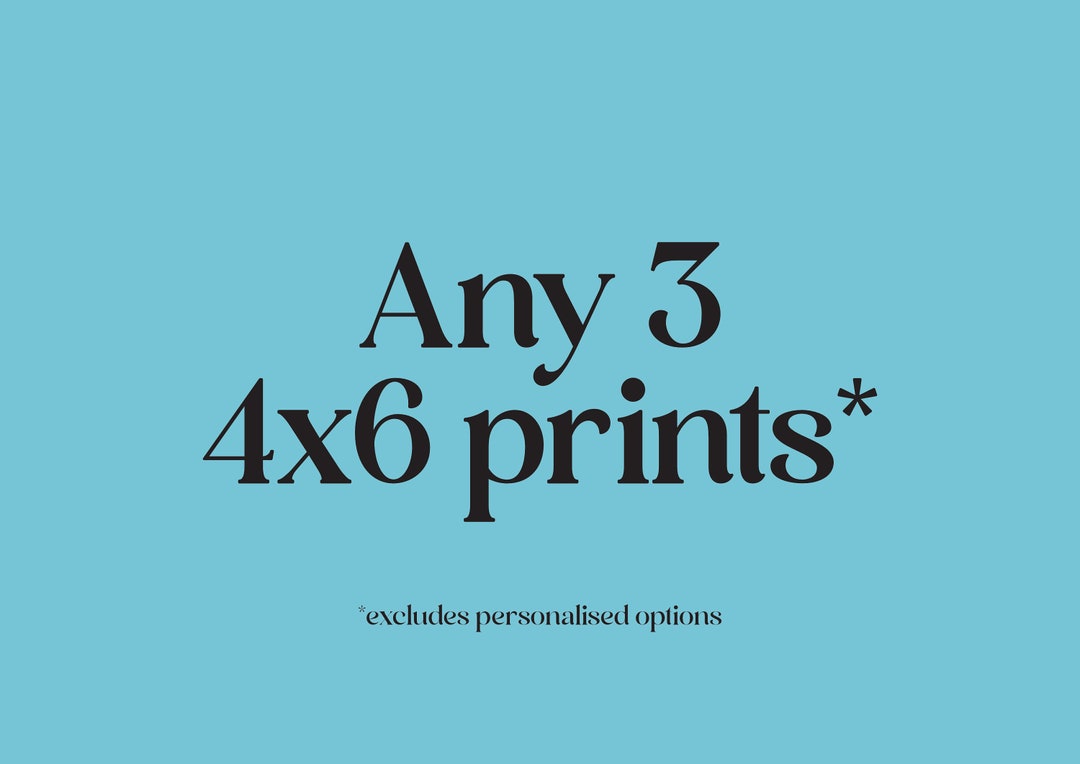 Any 3 4x6 Prints, Gallery Wall Art Set of 3 Prints, Unframed Etsy