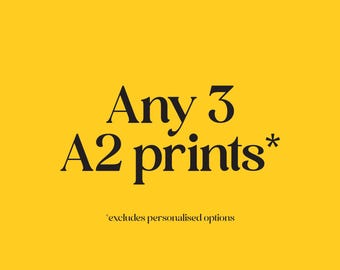 A2 Art Prints Bundle: Mix & Match Gallery Wall Set of 3