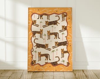 Maximalist Leopard Wall Art: Bold Colourful Animal Decor