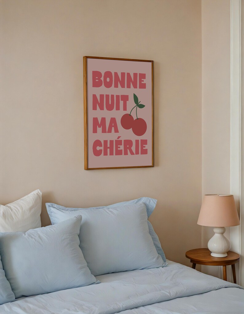 Bonne Nuit Ma Chérie Wall Art: Bold Bedroom Decor image 6