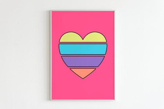 Modern Colourful Heart Printable Art
