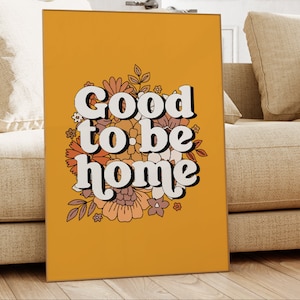 Impresión con frase "Home", impresión de flores, arte de pared colorido para dormitorio, baño, cocina, sala de estar y pasillo, decoración otoñal, sin marco, tamaño A4-A1, 5x7-24x36