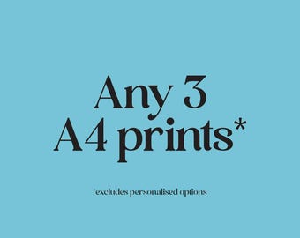 A4 Art Prints Bundle: Mix & Match Gallery Wall Set of 3