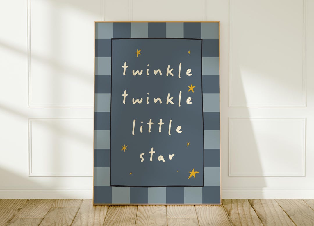 Twinkle Twinkle Little Star Art Print: Blue Nursery Wall Decor - Etsy