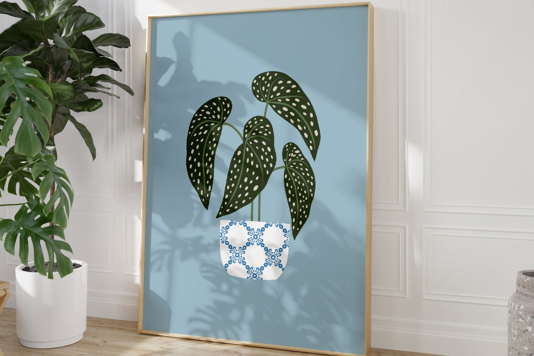 Blue Plant Botanical Tile Wall Art Decor, Unframed 4x6/5x7/8x10/a6/a5