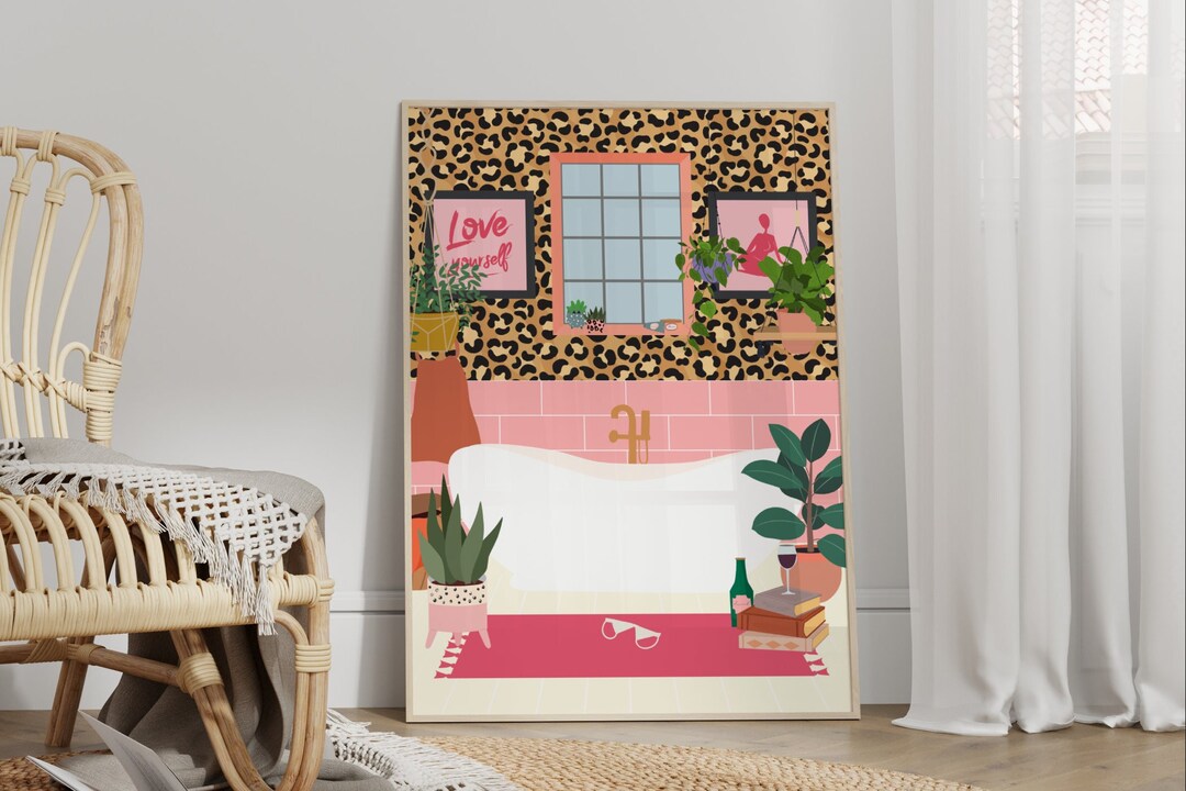 Bathroom Wall Art, Leopard Print Art, Unframed A4-A1, 8x10-24x36 ...