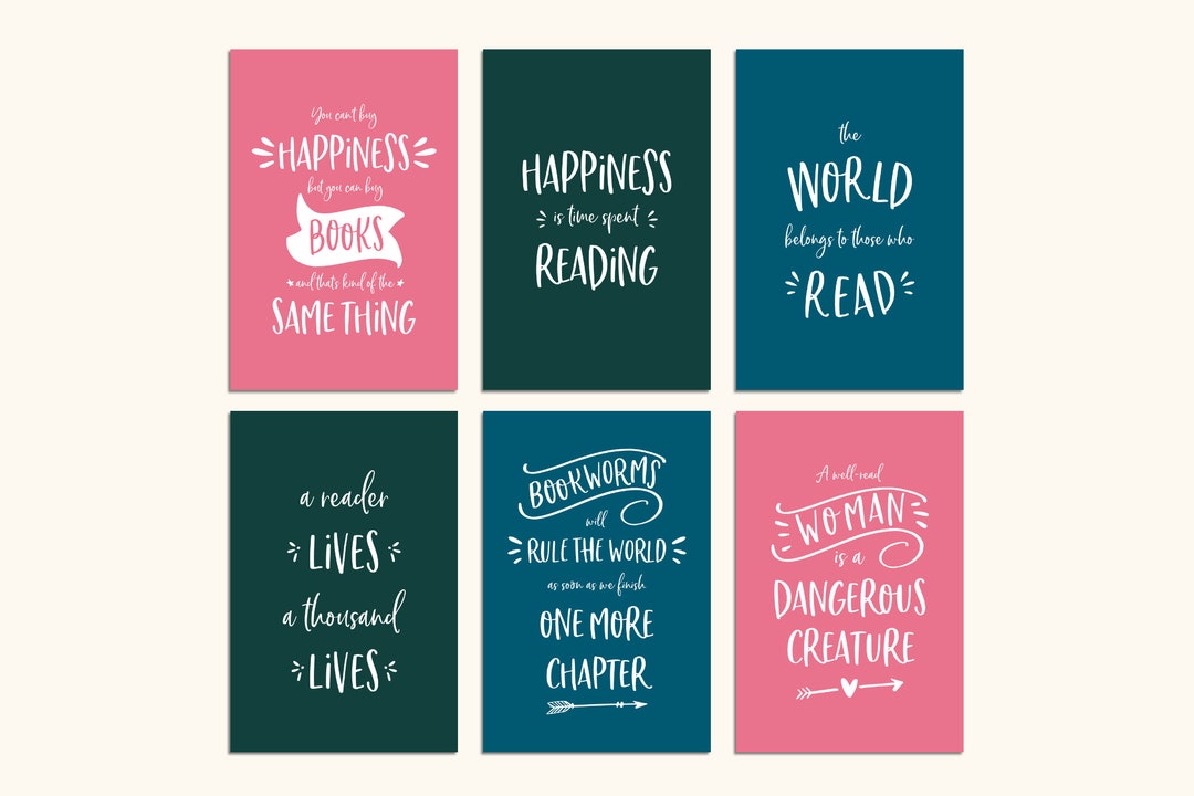 Book Postcards, Literary Postcards, Pack of 6 / Pack of 12, A6 Blank