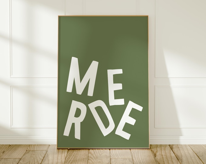 Merde Print: Green French Wall Art