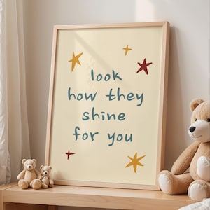 Impression étoiles brillantes, impression de citation de chambre de bébé, affiche de citation de chambre de bébé, décoration de chambre d'enfants bohème, art mural mignon, impressions tendance, sans cadre A4-A1, 5 x 7-24 x 36