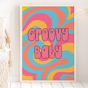 Arte de pared retro, impresión de bebé con estilo, sin marco, tamaño A4-A1, 8x10-24x36, impresiones originales, arte de pared colorido para dormitorio, cocina y sala de estar.