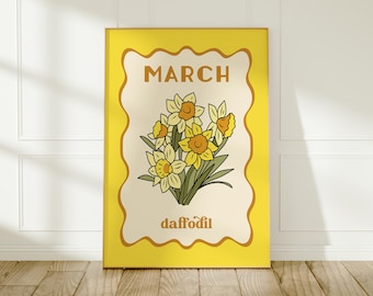 March Birth Flower Print: Daffodil Wall Art