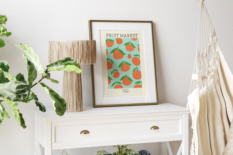 Fruit Market Print, Orange Print, Unframed 4x6/5x7/8x10/A6/A5/A4/A3/A2/A1, Kitchen Wall Art, Abstract Poster, Gallery Wall Art Print image 4