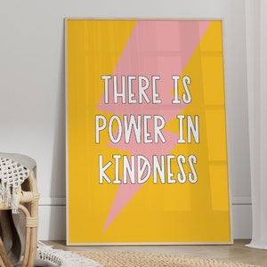 Inspirational Kindness Print: Colourful Nursery Wall Art