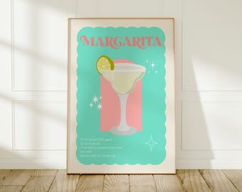 Margarita Print: Colourful Retro Cocktail Wall Art