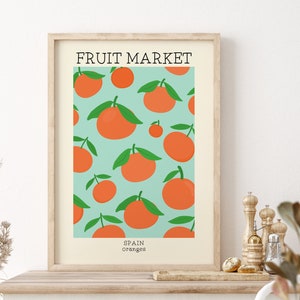 Fruit Market Print, Orange Print, Unframed 4x6/5x7/8x10/A6/A5/A4/A3/A2/A1, Kitchen Wall Art, Abstract Poster, Gallery Wall Art Print image 2