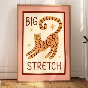 Arte mural de gatos, estampado animal caprichoso, decoración para sala de estar, habitación infantil o dormitorio, arte mural moderno, arte divertido para amantes de los gatos, sin marco, tamaño A4-A1, 5x7-24x36