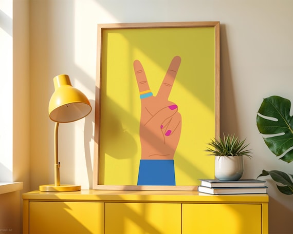 Peace Sign Print: Bold Colourful Wall Art