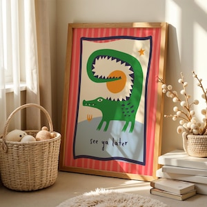 See Ya Later Alligator Print: Maximalist Wall Art