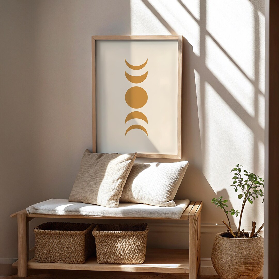 Moon Phase Wall Art: Boho Celestial Home Decor - Etsy