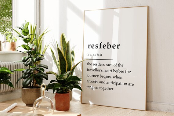 Swedish Resfeber Definition Art Print Inspiring Travel Quote -  Norway