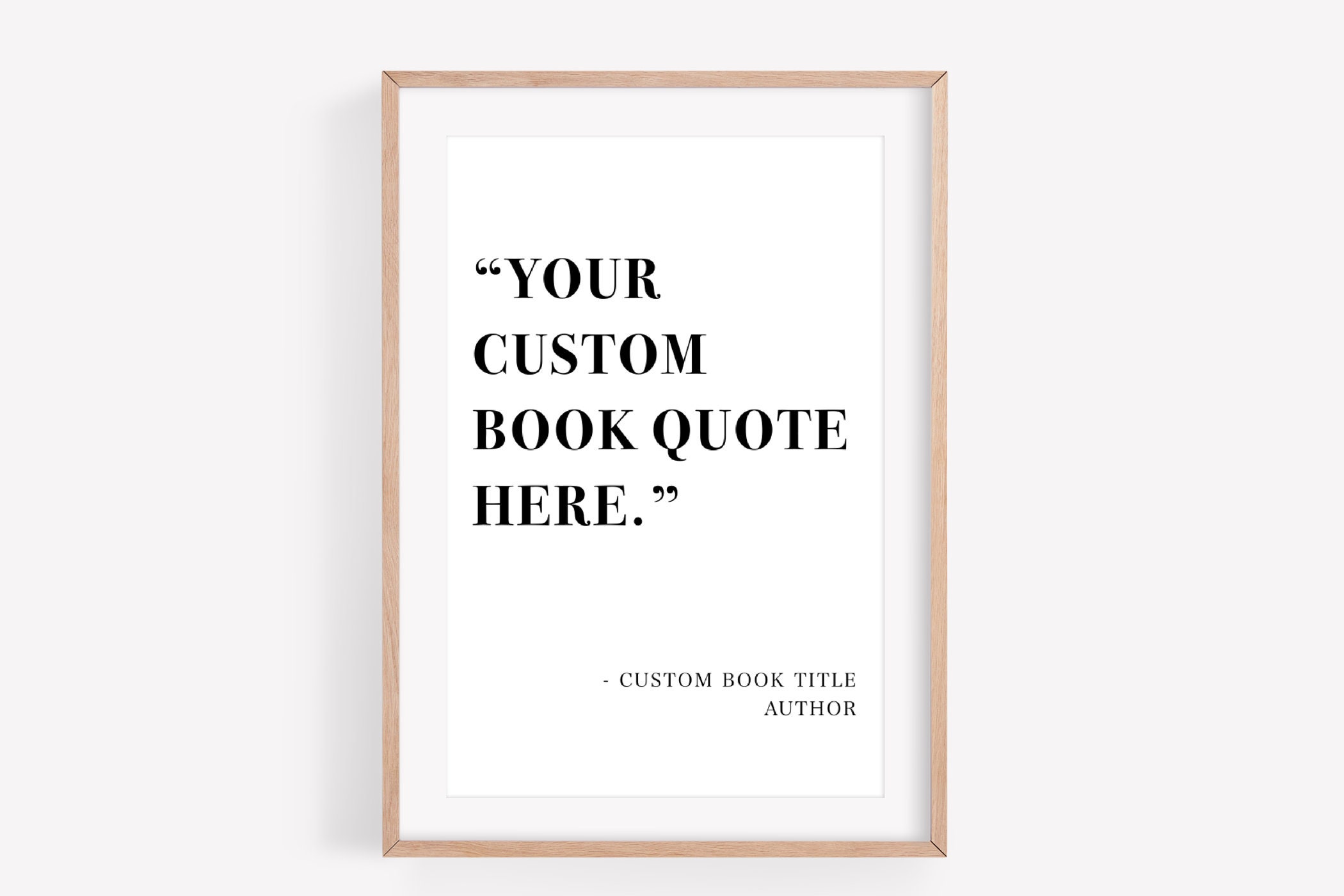 Custom Book Quotes Personalised Gift Etsy