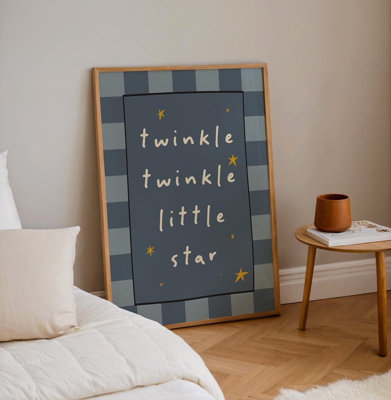 Twinkle Twinkle Little Star Art Print: Blue Nursery Wall Decor - Etsy