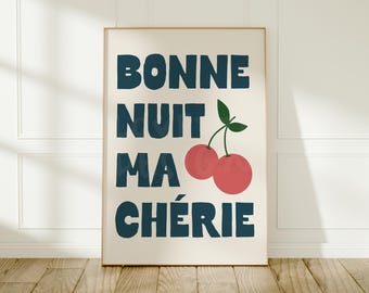 Bonne Nuit Ma Chérie Wandkunst: Mutige Schlafzimmerdekoration