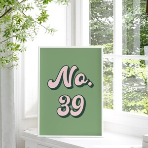 House Number Colourful Print, 4x6/5x7/8x10/A6/A5/A4/A3/A2/A1, Bedroom/Living Room/Hallway/Kitchen Retro Wall Art, New Home Address Gift image 2