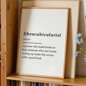 Librocubicularist Definition Print: Book Lover Literary Wall Art