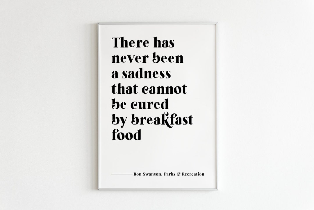 Ron swanson breakfast food unframed 4x6 5x7 8x10 a6 a5 a4 a3 a2 a1 etsy