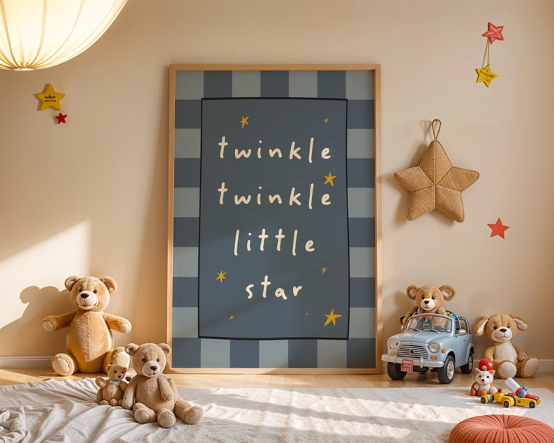 Twinkle Twinkle Little Star Art Print: Blue Nursery Wall Decor - Etsy