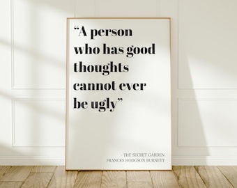 The Secret Garden Quote Print: Good Thoughts Classic Literature Wall Art