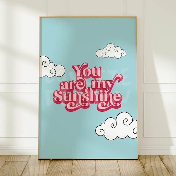 Você é Meu Raio de Sol - Quadro Decorativo para Quarto de Bebê com Céu Azul