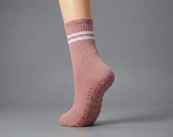 Luxury Grip Socks for Yoga, Pilates, Barre, Dance, Non-Slip Socks, Cute Workout Socks with Grippers, Anti-Skid, Multi-Color Striped