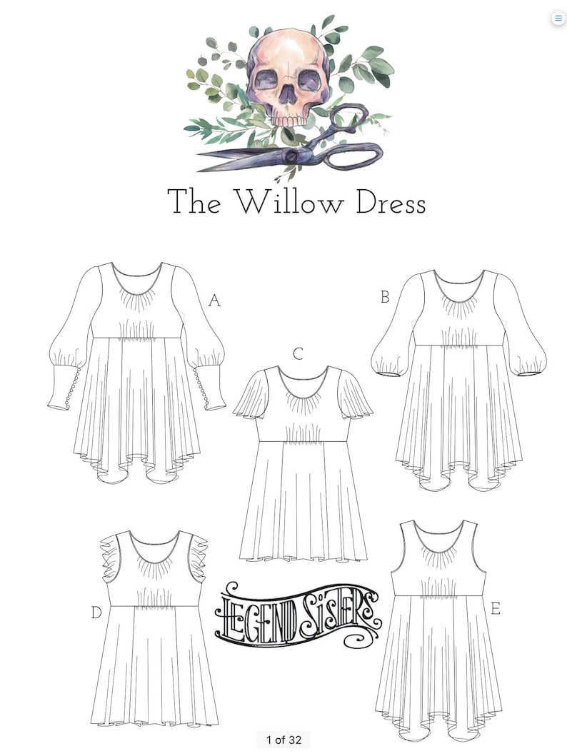 Intro Price DIGITAL DOWNLOAD Willow Dress Sewing Pattern Etsy