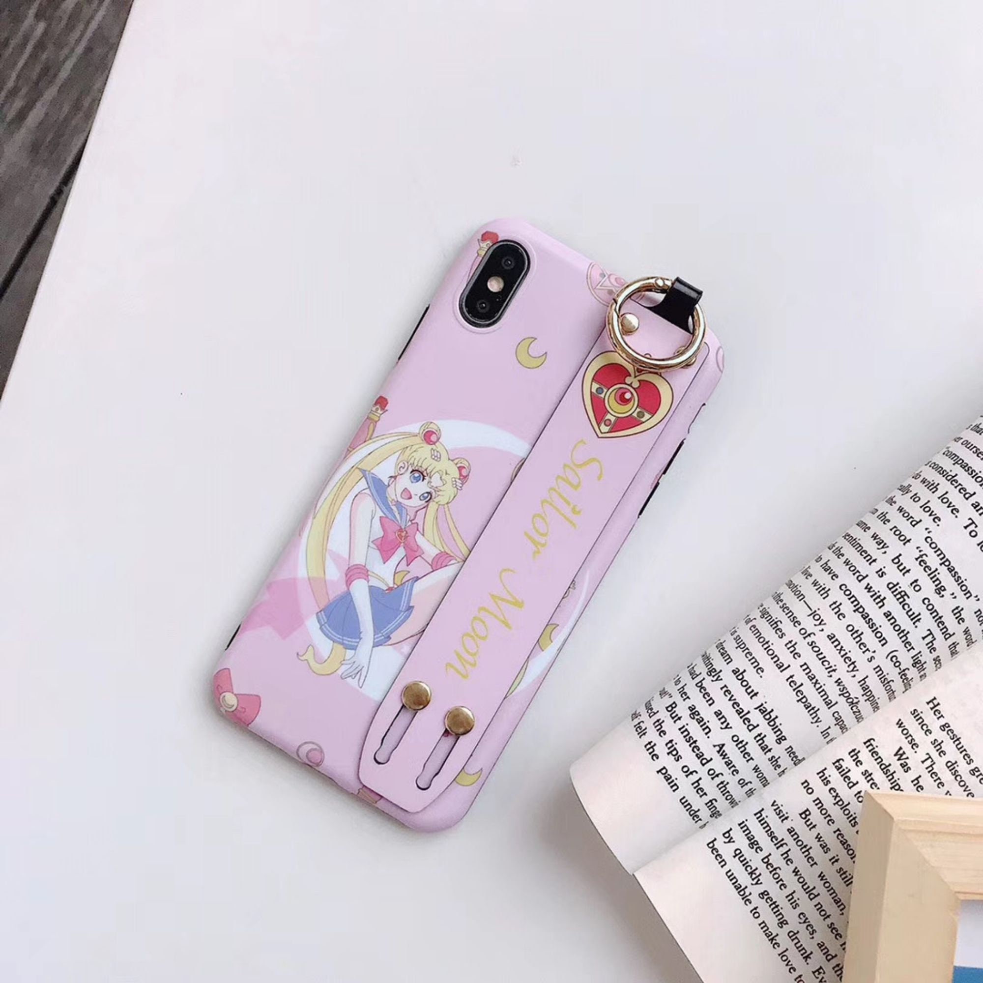 Anime Moon Inspired Wrist Strap Case Cover For iPhone 7 8 Plus Etsy