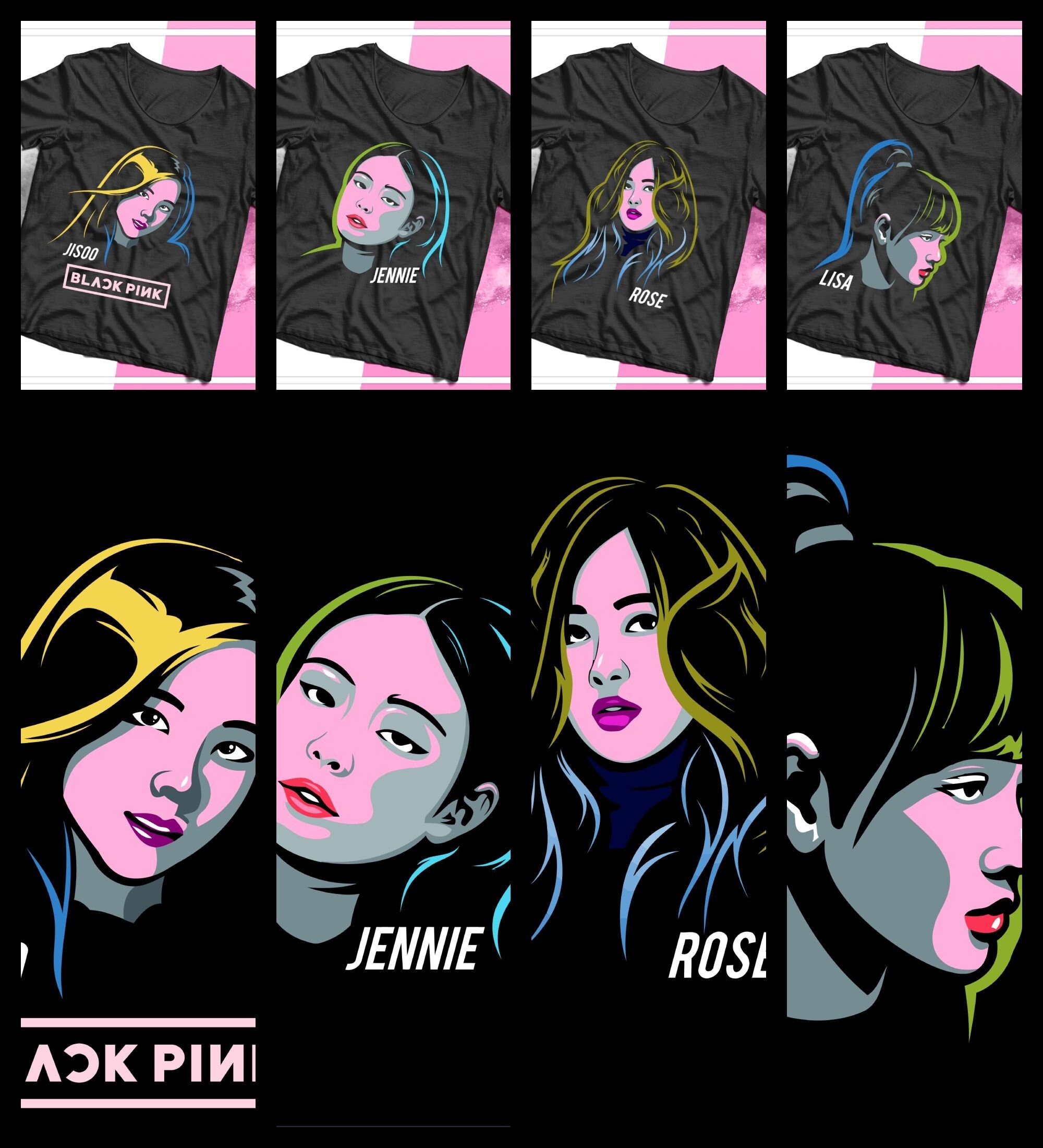 4 Black Pink Kpop Vectors, High Resolution PDF, SVG and PNG Files - Etsy