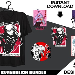 Evangelion Anime SVG bundle, Manga SVG bundle, Japanese Bundle, PDF Files