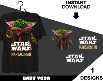 Grogu PNG Baby Yoda Shirt Design, Instant Download, Ready to Print, Perfect for Tshirt, Oversized, Hoodie, etc., Sublimation Print png