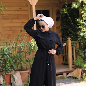 Black Hijab Jumpsuit Etsy UK